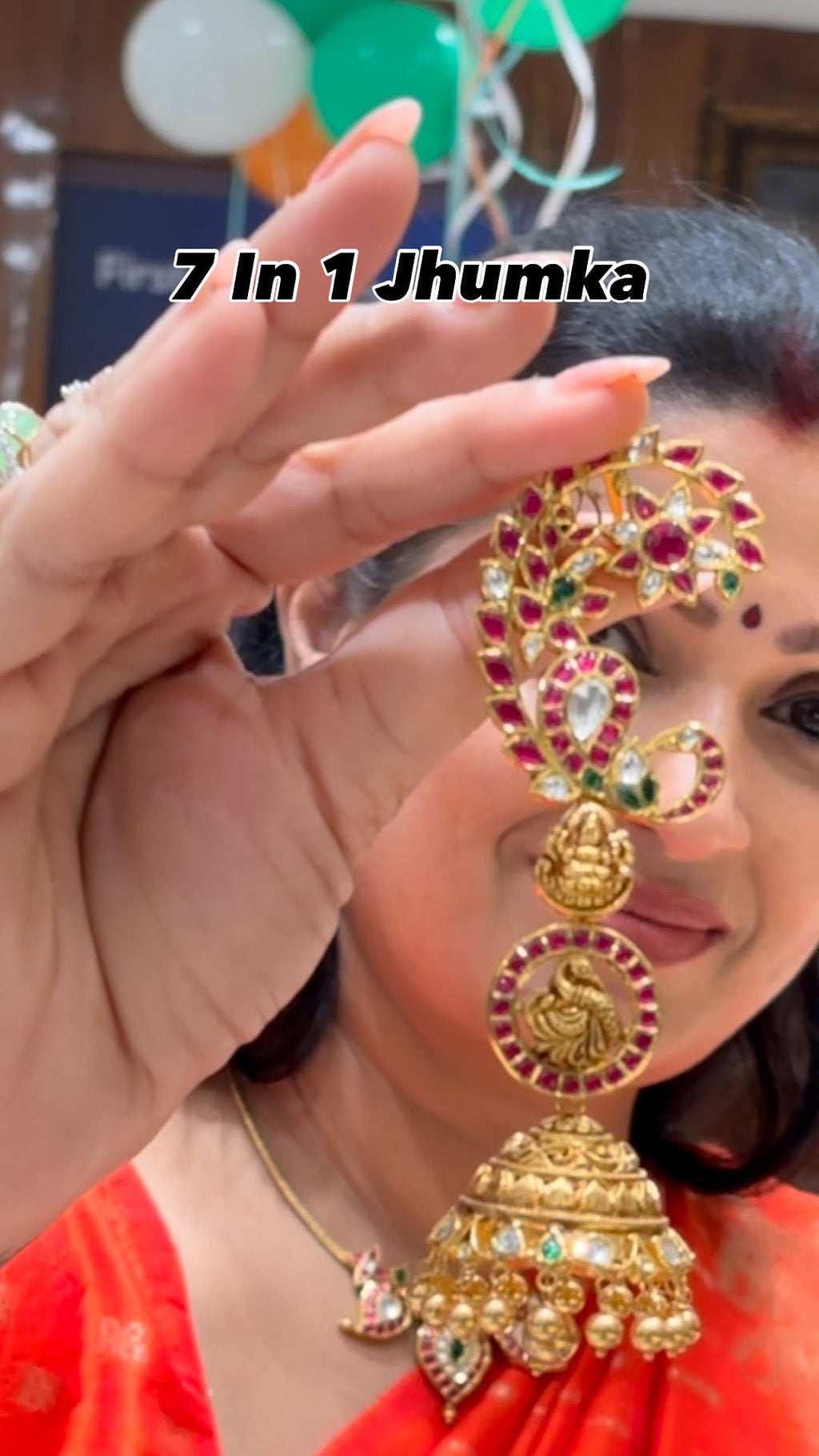 7 in 1 Gold Jhumkas From Gems Craft Jewel