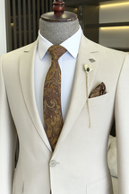 ITALIAN FIT MEN'S BEIGE SUIT BY ITALIAN VEGAÂ® (3-Piece)