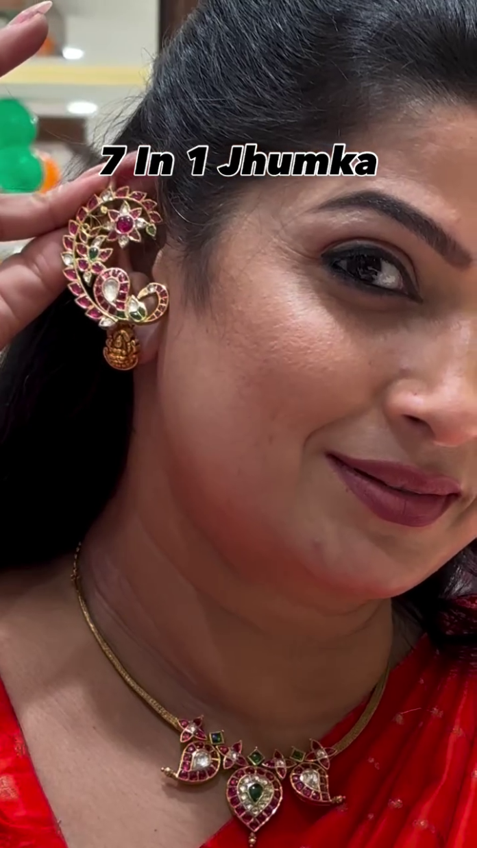 7 in 1 Gold Jhumkas From Gems Craft Jewel