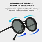 1-9 Gears Adjustable Tint Sunglasses for Men Fishing Sunglasses for Men Uv400 Round Polarized Sunglasses