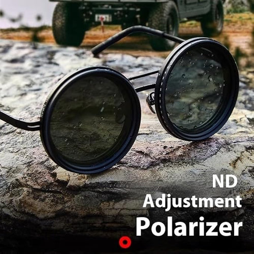 1-9 Gears Adjustable Tint Sunglasses for Men Fishing Sunglasses for Men Uv400 Round Polarized Sunglasses