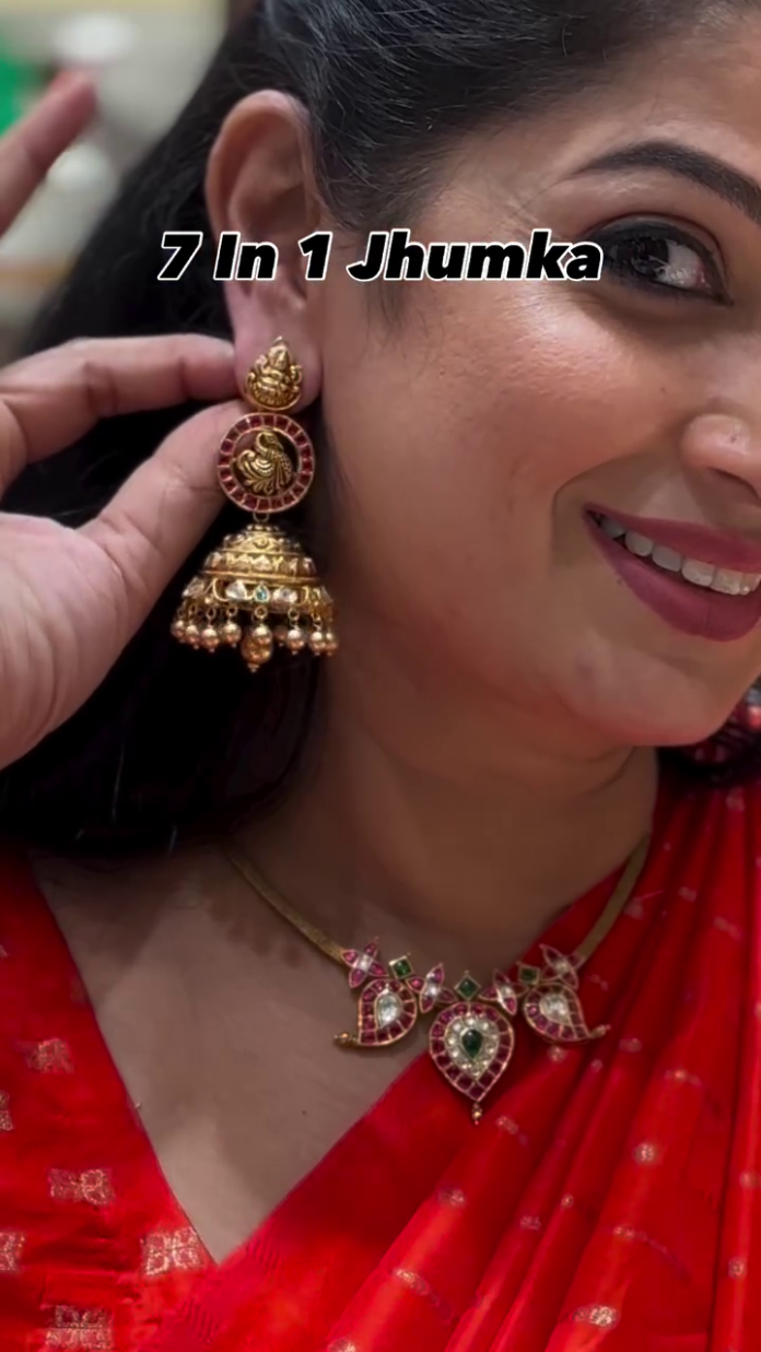 7 in 1 Gold Jhumkas From Gems Craft Jewel