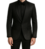 Luxury Black Glitter Tuxedo Set