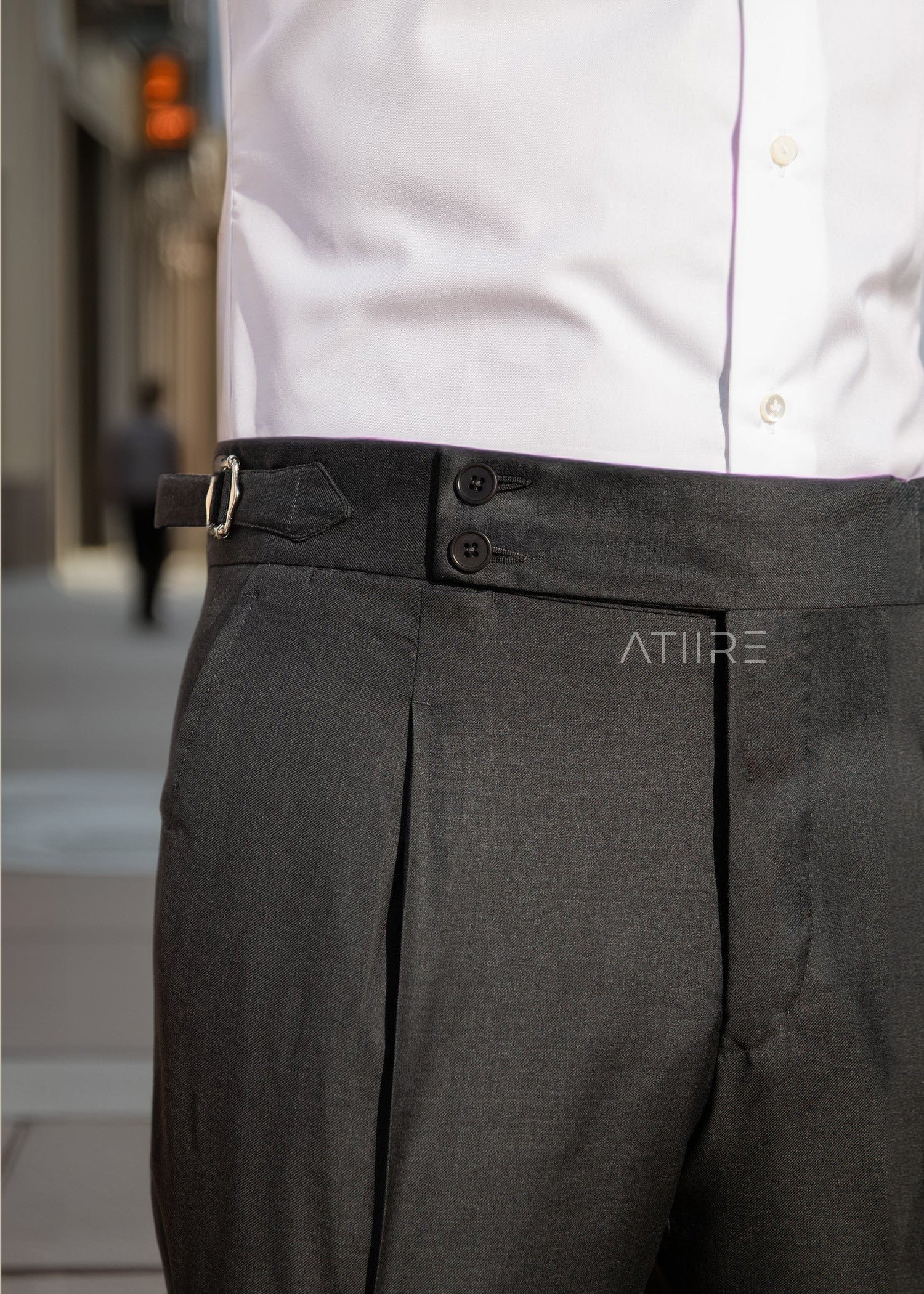 BLACK SIGNATURE BUTTONED GURKHA PANTS - Image 3
