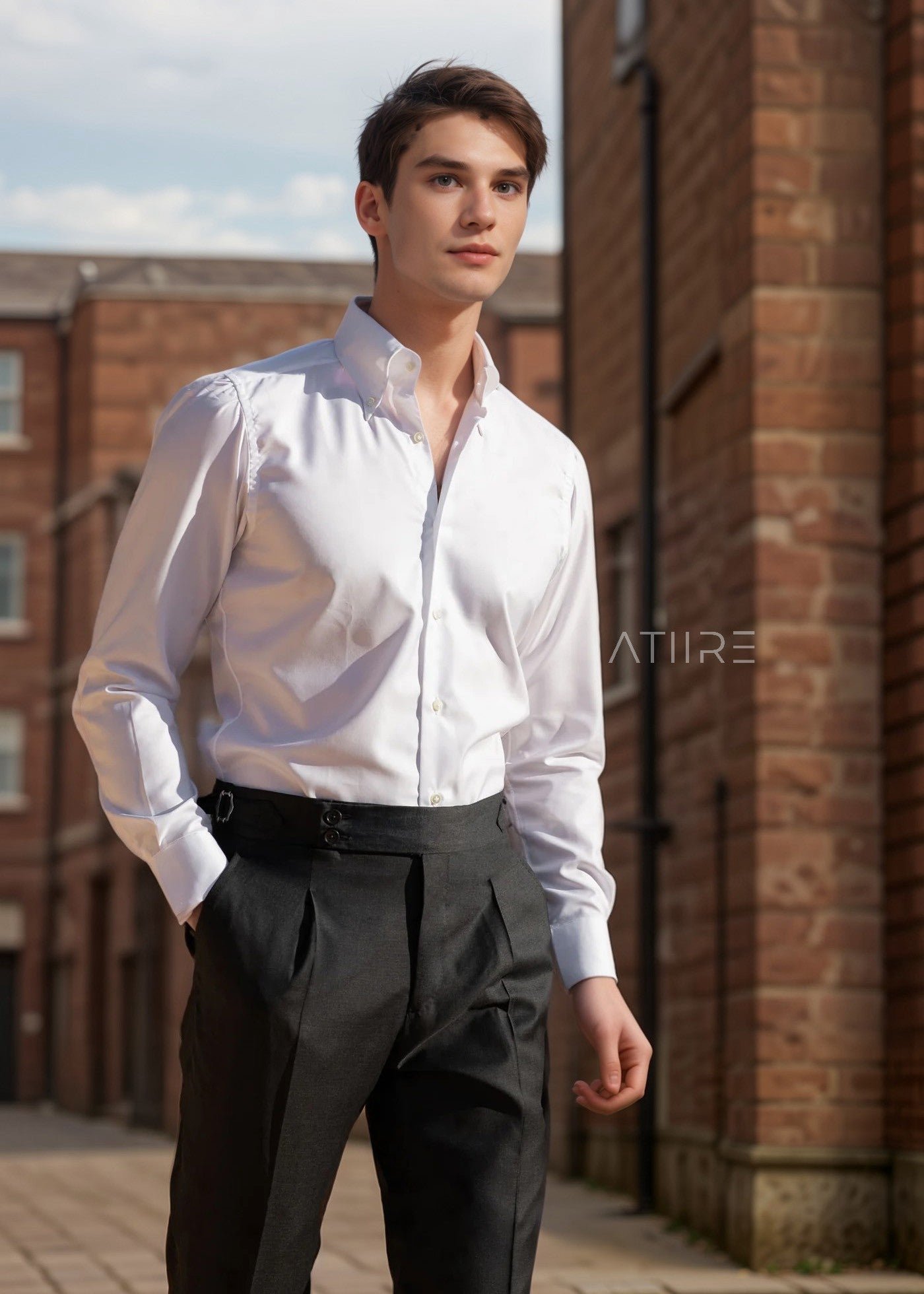 BLACK SIGNATURE BUTTONED GURKHA PANTS - Image 5