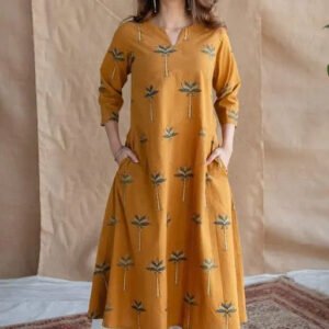 The Indian Ethnic Co. Red Ajrakh Cotton Jhabba Kali Co-ord