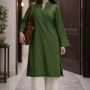 Olive Green Farshi Kurta Palazzo Set